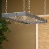 Rogar Hammered Steel Rectangular Pot Rack with Grid and Chrome Accessories 30-in. view 3