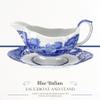 Spode Blue Italian 9 Oz Gravy Boat and Saucer, Earthenware Sauce Boat with Large Handle, Classic Countryside Design, Perfect for Gravy, Sauces, Salad Dressings, Dishwasher & Microwave Safe view 3