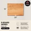 John Boos R-Board Series Rectangular Wooden Maple Cutting Board 20x15  1.5 Thick, 12-lb Reversible Butcher Block with Edge-Grain & Finger Grips  Made in the USA view 2