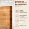 John Boos R-Board Series Rectangular Wooden Maple Cutting Board 20x15  1.5 Thick, 12-lb Reversible Butcher Block with Edge-Grain & Finger Grips  Made in the USA view 3