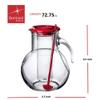 Bormioli Rocco Kufra Jug with Ice Container, Red Lid, 72 3/4 Ounce view 2