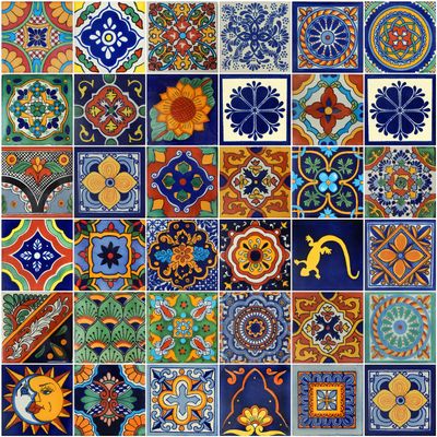 COLOR Y TRADICIN Mexican Tiles 4x4 Handpainted Hundred Pieces Assorted Designs