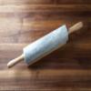 Fox Run Polished Marble Rolling Pin with Wooden Cradle, 10-Inch Barrel, White view 3