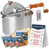 Original Whirley Pop Popcorn Maker - 6 Quart Stovetop Popcorn Popper With Four Popping Kits, Aluminum Popcorn Pot With Metal Gears, Wabash Valley Farms Stove Top Popcorn Maker, Popcorn Pan (Silver) view 1