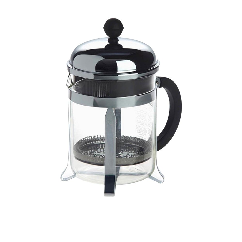 Bodum 17oz Chambord French Press Coffee Maker, High-Heat Borosilicate Glass, Polished Stainless Steel Made in Portugal