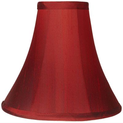 Deep Red Medium Bell Lamp Shade 5" Top x 12" Bottom x 8.5" High x 9" Slant (Spider) Replacement with Harp and Finial - Springcrest