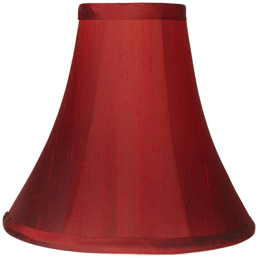 Deep Red Medium Bell Lamp Shade 5" Top x 12" Bottom x 8.5" High x 9" Slant (Spider) Replacement with Harp and Finial - Springcrest