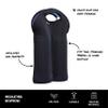 BUILT 2B-BLK 2-Bottle Stain Resistant Neoprene Wine/Water Bottle Carry Tote, Black view 2