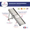 BRON COUCKE - Professional Mandoline - Stainless Steel - Slices Fruits and Vegetables, Makes French Fries and Julienne - Straight Blade + Waffle Blade - Adjustable Thickness - Includes Safety Carriage view 2