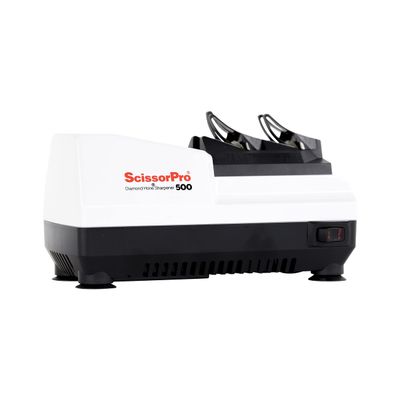 Chef'sChoice Scissorpro Electric Professional Scissors Sharpener with Diamond Honing Features Precise Angle Guides to Help Repair and Restore Blades For Right- and Left-Handed Scissors, 2-Stage, White