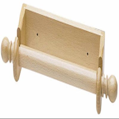 KitchenCraft Wall Mounted Kitchen Roll Holder to Fit 25 cm Paper Towels, Beechwood, Brown