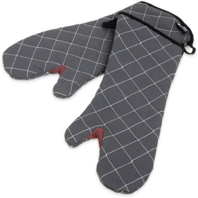 San Jamar Bestguard Oven Mitt with Reinforced Webguard Plus, Cotton, 17 Inches, Black
