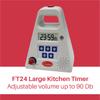 Cooper-Atkins FT24-0-3 Large Single Station Digital Kitchen Timer with Volume Control, 24 Hours Unit Range view 2
