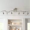 Pro Track Track Light Fixture - 6 Head Adjustable Lights, Brushed Nickel Finish, Heavy Duty Modern Track Light Fixture for Kitchens, Bedrooms, Living Rooms, and Dining Rooms - 72" Wide, 9" High view 1