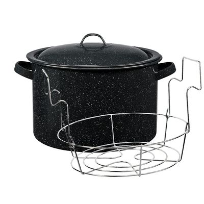 Granite Ware Enamel on Steel 12-Quart Water Bath Canner with Lid Black