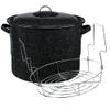 Granite Ware Canning Pot with Rack & Lid - 21 Quart Large Boiling Water Canning Set for Jar Sterilization & Pickling on Stove/Open Flame  Scratch-Resistant Porcelain Enamel & Steel Core (Black) view 1
