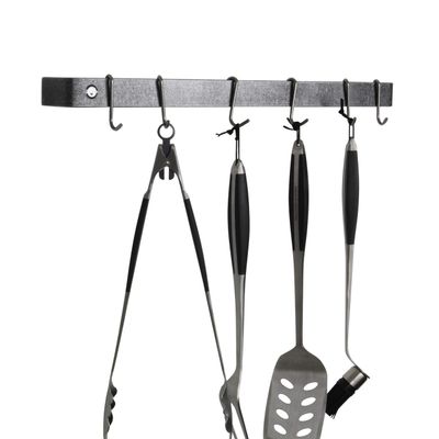 Enclume Premier 24-Inch Utensil Bar Wall Pot Rack, Hammered Steel