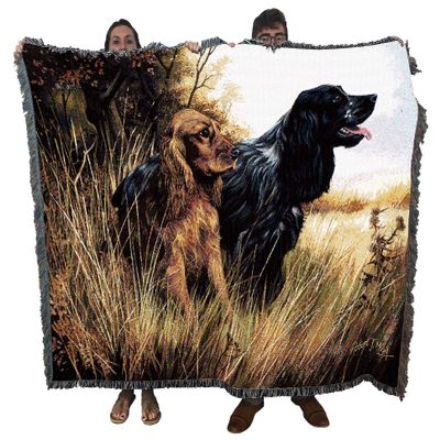 Pure Country Weavers Cocker Spaniel Dog Woven Blanket by Robert May - Gift Cotton Tapestry Throw - Made in The USA - 72" x 54"