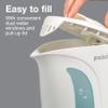 Proctor Silex Electric Tea Kettle, Water Boiler & Heater Auto-Shutoff & Boil-Dry Protection, 1000 Watts for Fast Boiling, 1 Liter, White view 4