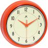 Infinity Instruments Orange Retro 9.5-Inch Metal Wall Clock view 1