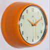 Infinity Instruments Orange Retro 9.5-Inch Metal Wall Clock view 3