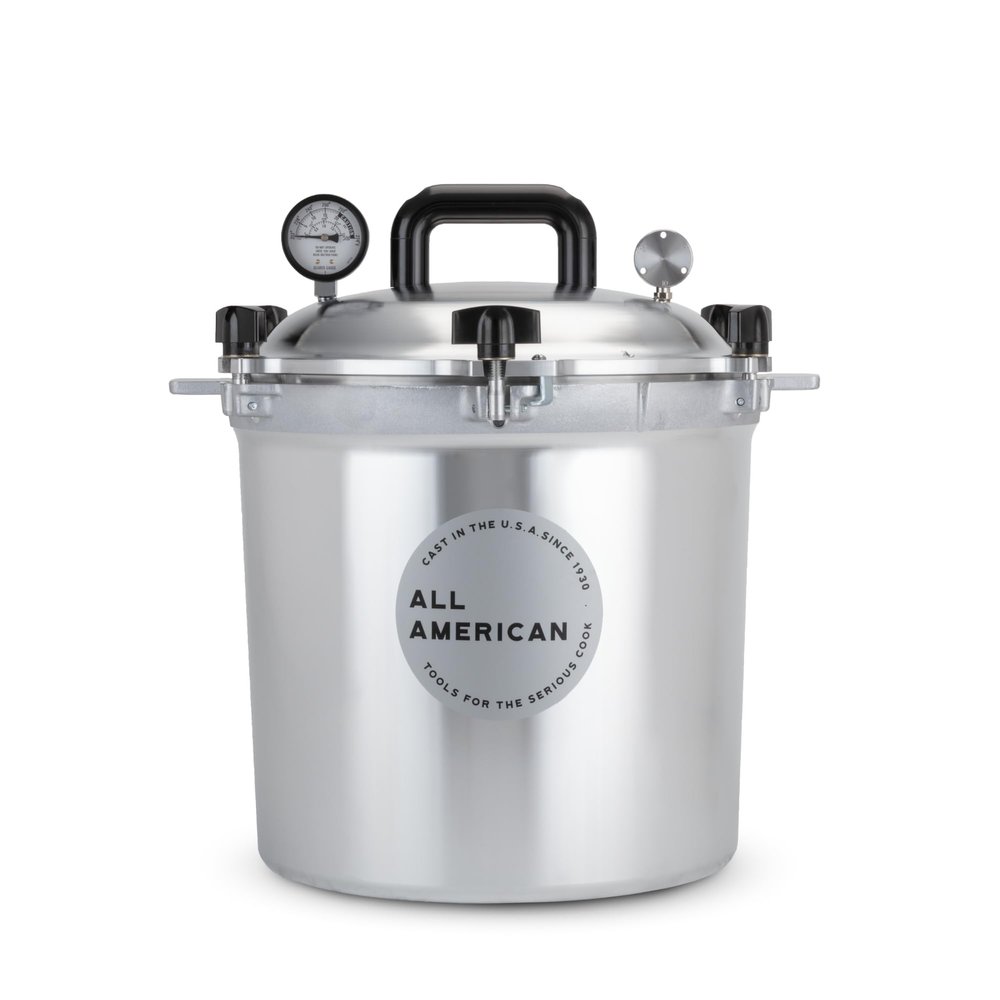 All American 1930: 25qt Pressure Cooker/Canner (The 925) - Exclusive Metal-to-Metal Sealing System - Easy to Open & Close - Suitable for Gas, Electric, or Flat Top Stoves - Made in the USA