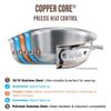 All-Clad Copper Core 5-Ply Stainless Steel Saut Pan with Steel Lid 6 Quart Induction Oven Broiler Safe 600F Pots and Pans, Cookware Silver view 2