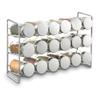 Polder Chrome 18-Jar Compact Spice Rack, 18-5 ounce Glass Jar has Perforated Shaker Caps, Chrome Plated Lids, Sleek Enough for Countertop, Compact for Cabinet Storage view 1