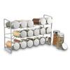 Polder Chrome 18-Jar Compact Spice Rack, 18-5 ounce Glass Jar has Perforated Shaker Caps, Chrome Plated Lids, Sleek Enough for Countertop, Compact for Cabinet Storage view 3