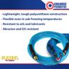 Coilhose Pneumatics PFE60254T Flexeel Reinforced Polyurethane Air Hose, 3/8-Inch ID, 25-Foot Length with (2) 1/4-Inch MPT Reusable Strain Relief Fittings, Transparent Blue view 2
