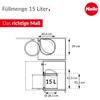 Hailo Compact-Box M In-Cabinet Trash Can, 15L (4-Gallon), White - Door-Mounted Lid-Lift Bin for 15.7" Hinged-Door Cabinets, Left/Right Installation, Indoor Kitchen & Bathroom Use view 3