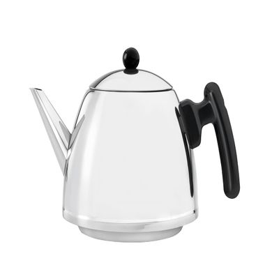 bredemeijer Classic Double Walled Teapot, 1.2-Liter, Stainless Steel Glossy Finish with Black Accents