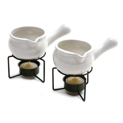 Norpro 210 Ceramic Butter Warmers, Set of 2, 1/3 cup/3 oz., White