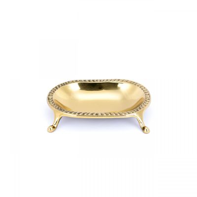 Renovators Supply Manufacturing Soap Holder 4.63 in. X 3.25 in. Brass Soap Dish, Shower Bar Soap Holder for Shower with Classy Clawfoot