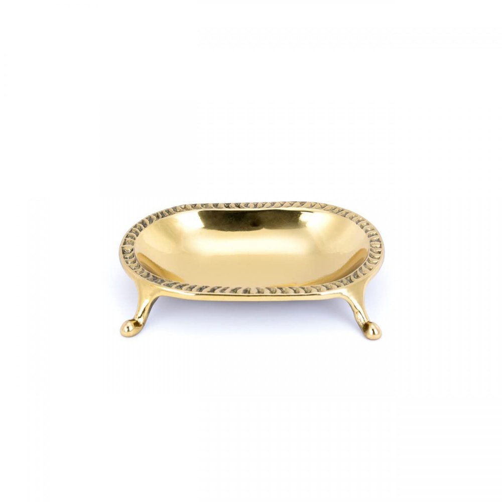 Renovators Supply Manufacturing Soap Holder 4.63 in. X 3.25 in. Brass Soap Dish, Shower Bar Soap Holder for Shower with Classy Clawfoot