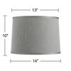 Platinum Gray Large Dupioni Silk Lamp Shade 13" Top x 14" Bottom x 10" Slant x 10" High (Spider) Replacement with Harp and Finial - Springcrest view 4