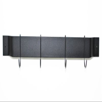Gourmet Bar Wall Mounted Pot Rack Finish: Black Powder Coated Steel