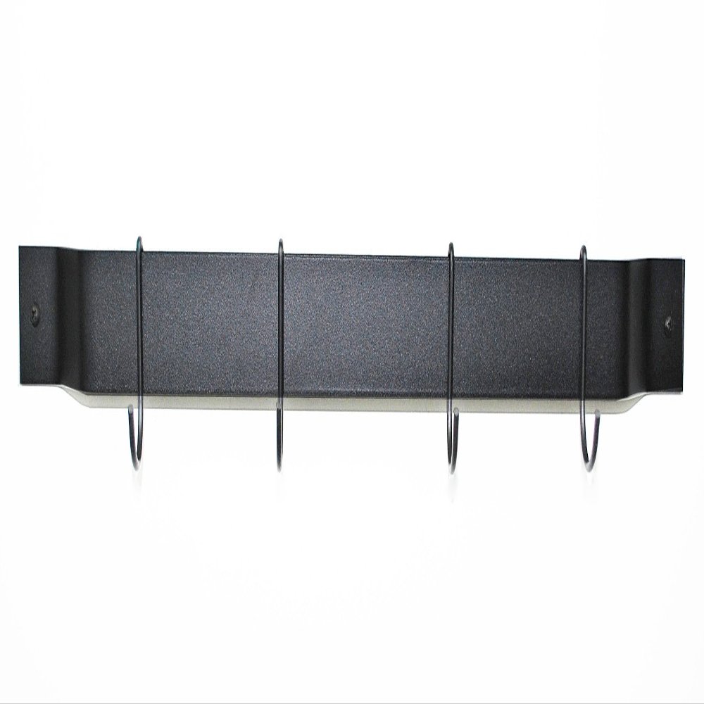 Gourmet Bar Wall Mounted Pot Rack Finish: Black Powder Coated Steel