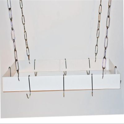 Gourmet Ceiling Mount Pot Rack Finish: White/Chrome hooks