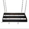 Rogar Black Rectangular Pot Rack with Centerbar view 1