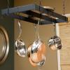 Rogar Black Rectangular Pot Rack with Centerbar view 2