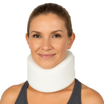 Vive Cervical Collar Neck Brace for Neck Pain and Support for Women & Men - Soft Foam Brace for Pain Relief - Comfortable Corrector Wrap for Posture, Sleeping, Radiculopathy, & Spine (White, 4 inch)