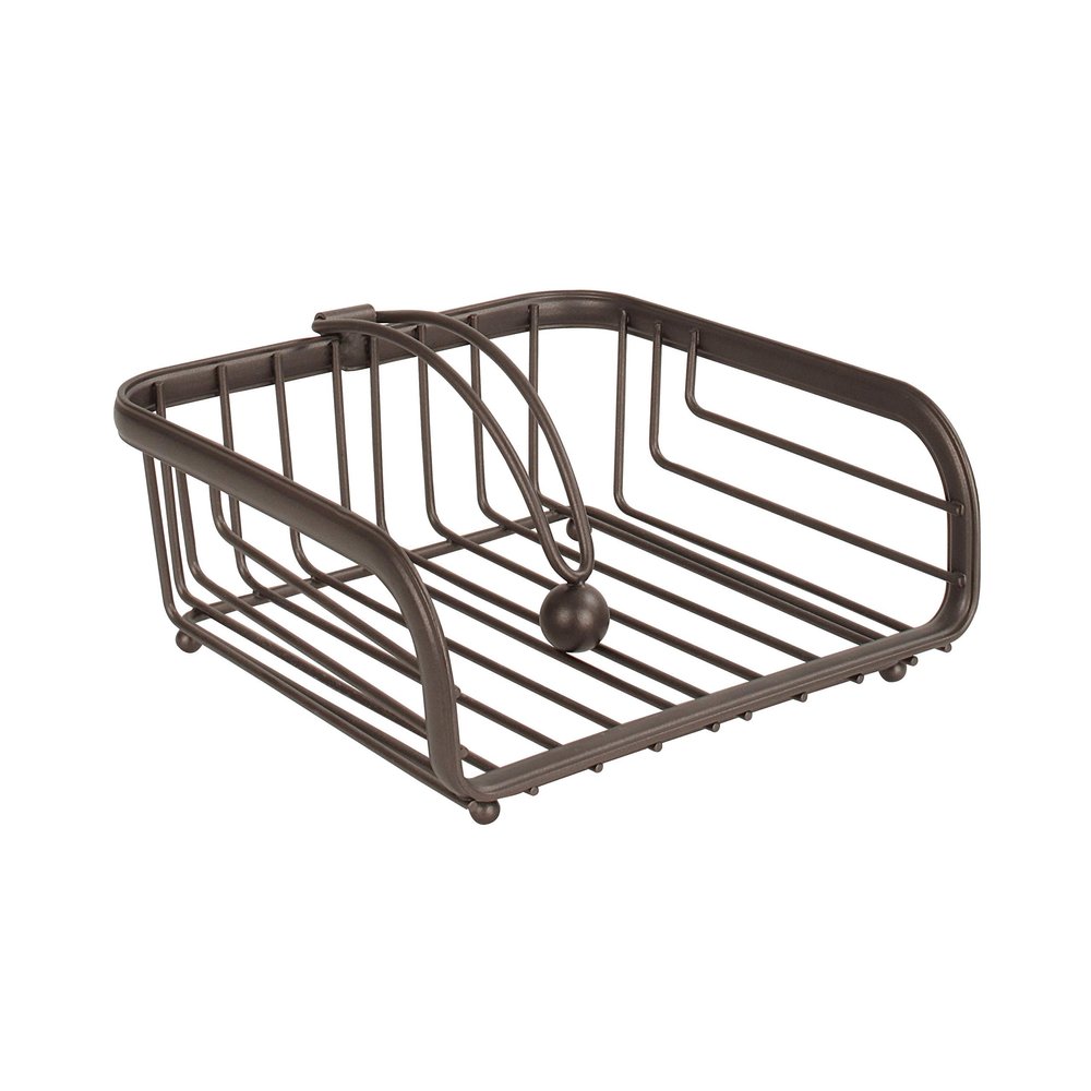 Spectrum Ashley Weighted Napkin Holder Flat Napkin Organizer with Weighted Tension Arm for Kitchen Countertop Dining Table Storage, Heavy Duty Steel Traditional Napkin Dispenser Home Decor, Bronze