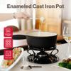 Swissmar Lugano Cast Iron Cheese Fondue Set, 9-Piece, 2 QT / 2 L - Ideal for Melting Cheese, Chocolates, Caramel, & More - Perfect for Kitchen Collection & Gift Giving - Matte Black view 2