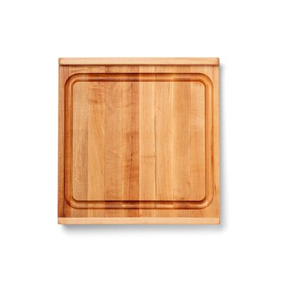 John Boos Countertop Series Rectangular Wooden Maple Cutting Board 17.75x17.25 1.25 Thick, 13-lb Reversible Butcher Block with Juice Groove, Counter Lip & Edge-Grain Made in the USA