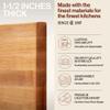 John Boos R-Board Series Rectangular Wooden Maple Cutting Board 24x18  1.5 Thick, 18-lb Reversible Butcher Block with Edge-Grain & Finger Grips  Made in the USA view 3