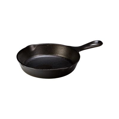Lodge 6-1/2 Inch Cast Iron Pre-Seasoned Skillet Signature Teardrop Handle - Use in the Oven, on the Stove, on the Grill, or Over a Campfire, Black