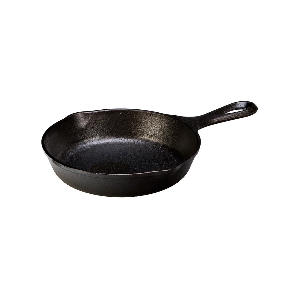 Lodge 6-1/2 Inch Cast Iron Pre-Seasoned Skillet Signature Teardrop Handle - Use in the Oven, on the Stove, on the Grill, or Over a Campfire, Black