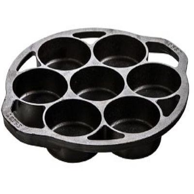 Lodge L7B3 Mini Cake Pan, 3-1/4 in Dia x 12-7/8 in L x 11.313 in W x 1-1/8 in H, Cast Iron, Black