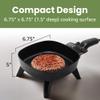 Elite Gourmet EFS-400# Personal Stir Fry Griddle Pan, Rapid Heat Up, 600 Watts Non-stick Electric Skillet with Tempered Glass Lid, Black view 3